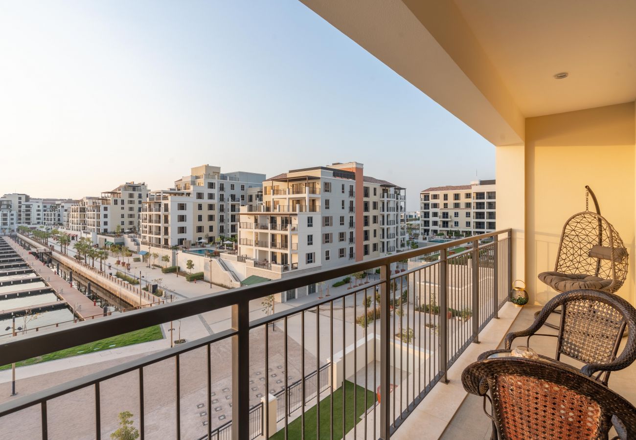 Ferienwohnung in Dubai - Ultimativer Aufenthalt / Panoramablick auf den Sonnenuntergang, voller Blick auf das Meer und den Yachthafen / 3 Schlafzimmer